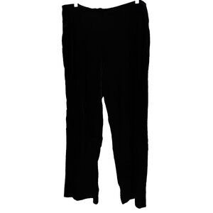Alfani Womens Pants Size XL Black Velvet Wide Leg Pull on High Rise BOHO Holiday